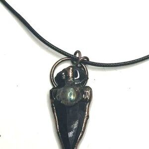 Serpentine Pendant Necklace Adjustable Cord Statement Jewelry